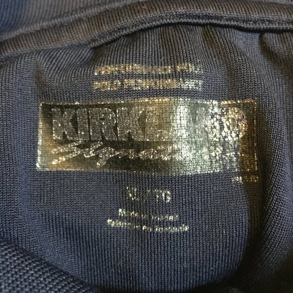 Kirkland Performance Polo Mens Blue and White Stripe Shirt - Picture 7 of 13